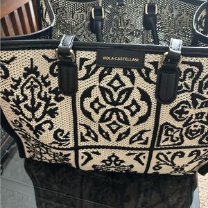 Viola Castellani Black and White Tote Bag